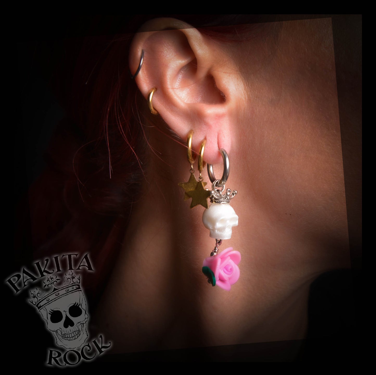 Miniskull & Pink Rose